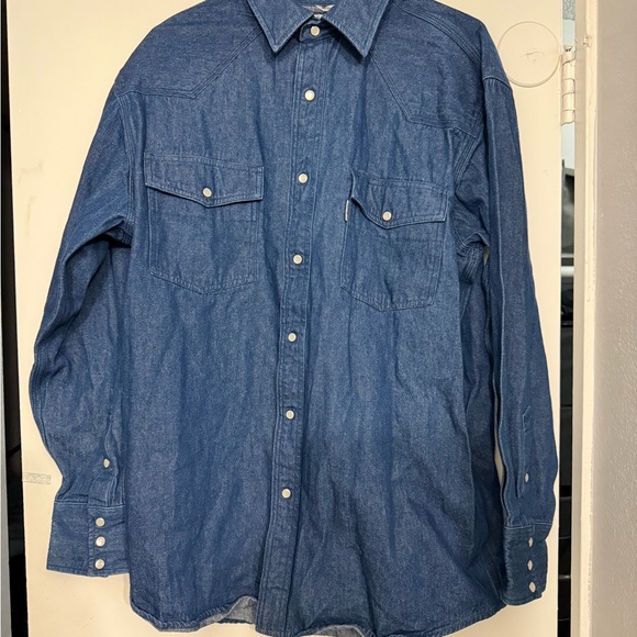 Men’s carhartt Blue Denim Button-Up Shirt - Picture 1 of 3